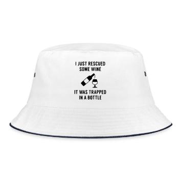 Ella Lopez "Rescued wine" - Bucket Hat - white/navy - Front
