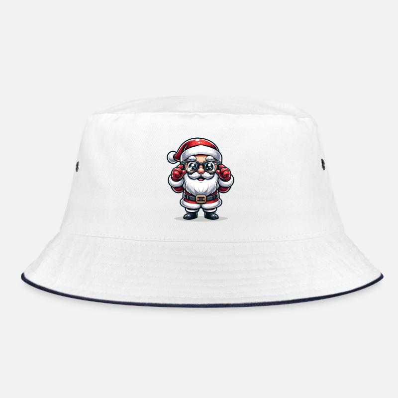 Weihnachtsmann mit Sonnenbrille Xmas Kostüm Bucket Hat