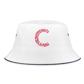 Letter C - Kiss tshirt - Bucket Hat - white/navy - Front