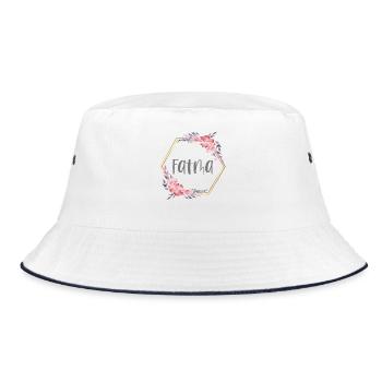 Fatma Türkin Vorname Türkei Baby Geschenk - Bucket Hat - Weiß/Navy - Vorne