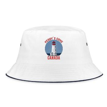 Peggy's Cove, Nova Scotia, Kanada - Bucket Hat - Weiß/Navy - Vorne