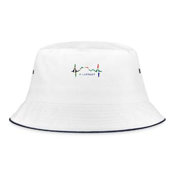 Cape Town Skyline Heartbeat South Africa Table Mountain - Bucket Hat - white/navy - Front