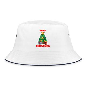 Frohe weihnachten Frohe weihnachten Frohe weihnach - Bucket Hat - Weiß/Navy - Vorne