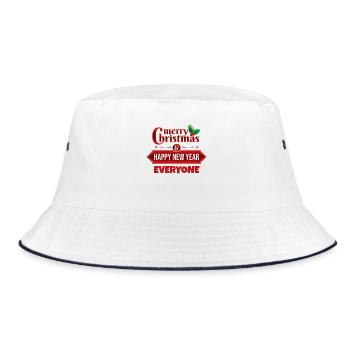 Frohe weihnachten Frohe weihnachten Frohe weihnach - Bucket Hat - Weiß/Navy - Vorne
