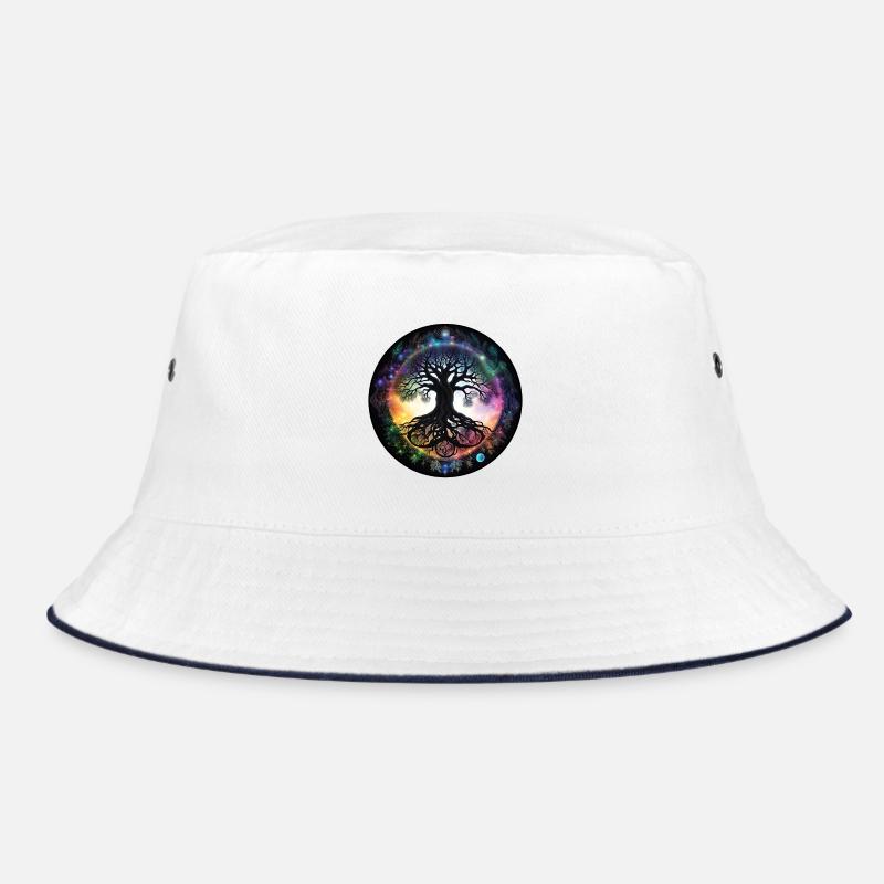 Wurzelbaum im Regenbogenkreis Bucket Hat