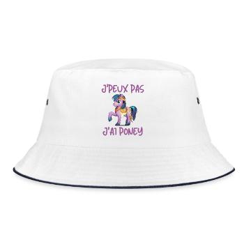 j'peux pas j'ai poney, poney, équitation - Bob - blanc/marine - Devant