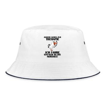 Nordsee Spruch - Bucket Hat - Weiß/Navy - Vorne