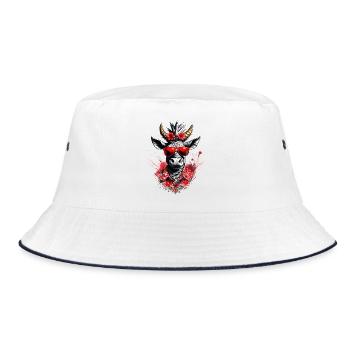 Festayre, feria and fun bull, to party - Bucket Hat - white/navy - Front