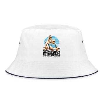 Retirement Life Enjoy Gift - Bucket Hat - white/navy - Front