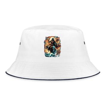 Mythical Warrior & Skull - Fantasy Graphics - Bucket Hat - white/navy - Front