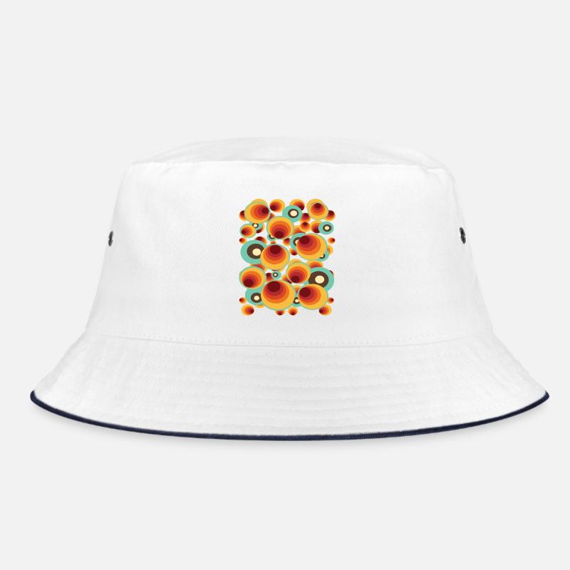 Retro Polka Dots Circle Pattern Bucket Hat