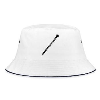 Clarinet Wind Instrument Transparent - Bucket Hat - white/navy - Front
