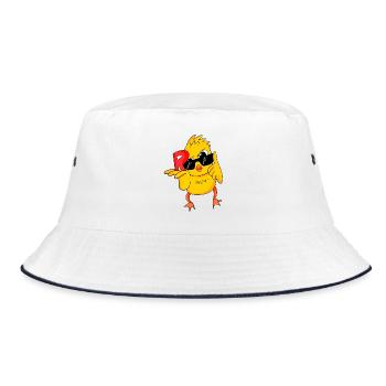 Pension Pensioner Funny Pun - Bucket Hat - white/navy - Front