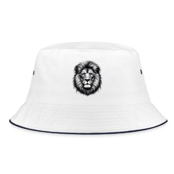Lion - Bucket Hat - white/navy - Front