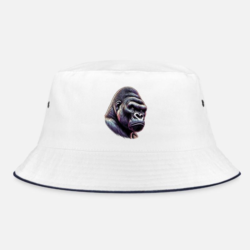 Gorilla - Bucket Hat - Weiß/Navy