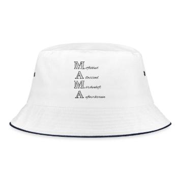 Mama, Dialekt, beste Mama, Muttertag - Bucket Hat - Weiß/Navy - Vorne