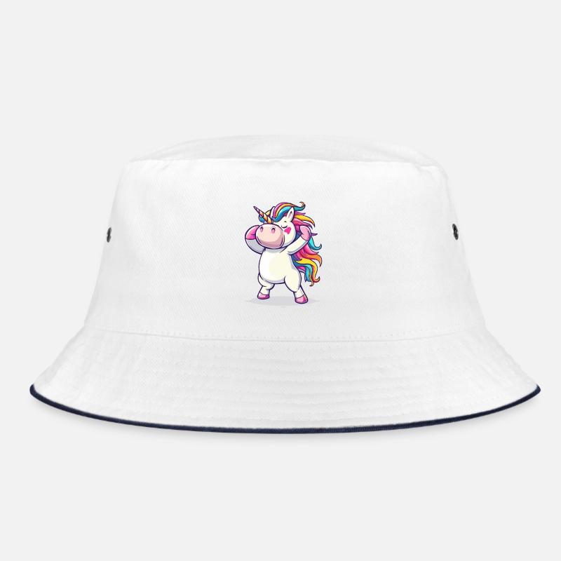 Tanzendes Einhorn mit Regenbogenhaar Bucket Hat