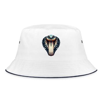 Un cobra royal dans le style polygonal - Bob - blanc/marine - Devant