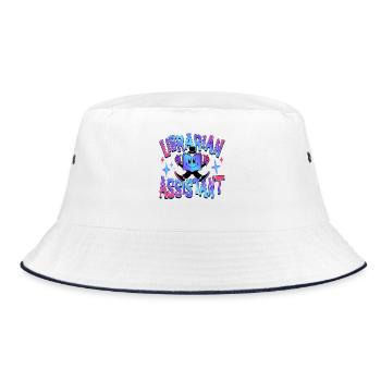 Librarian Assistant Job Title Colorful Library - Bucket Hat - white/navy - Front