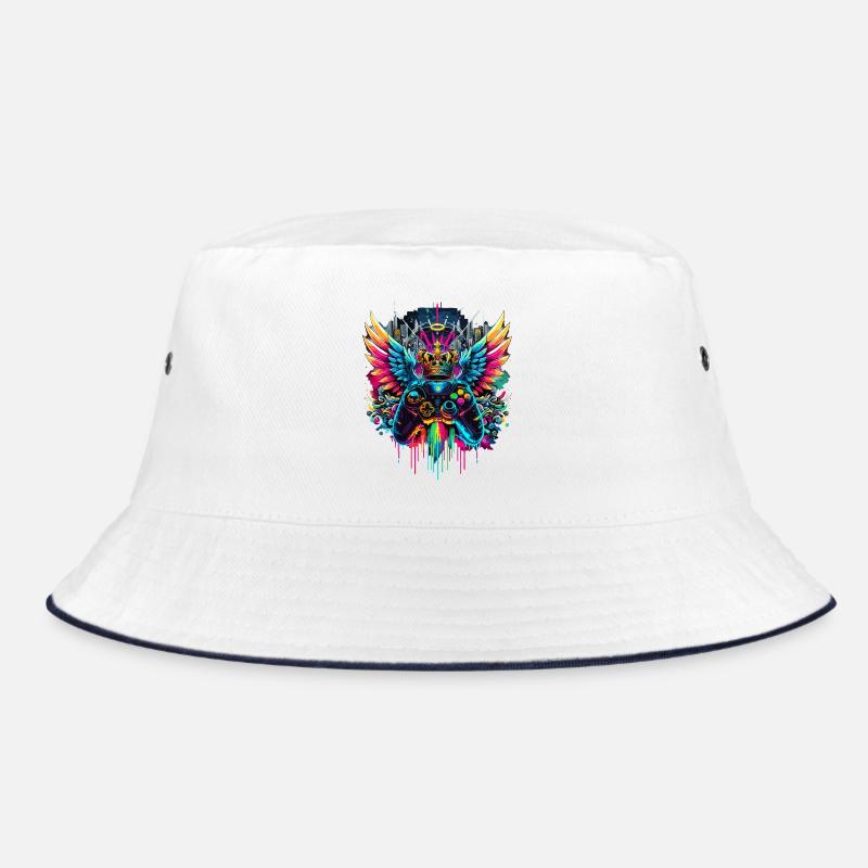 Gaming King Controller Wings Graffiti Bucket Hat