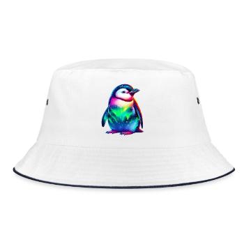 Aurora Borealis Penguin - Bucket Hat - white/navy - Front
