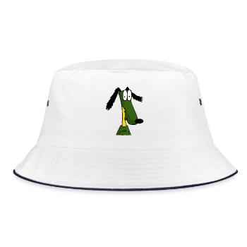 Der lustigste Cartoon-Hund aller Zeiten - Bucket Hat - Weiß/Navy - Vorne
