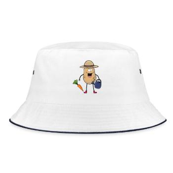 Potato Gardener Watering Can Hobby Gardener Turnip - Bucket Hat - white/navy - Front