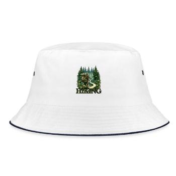 Wandern Abenteuer Bergsteigen - Bucket Hat - Weiß/Navy - Vorne