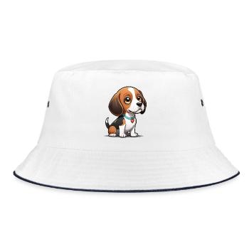 Chiot Beagle Heart - Bob - blanc/marine - Devant