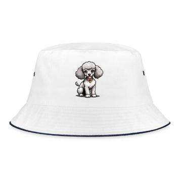 Golden Heart Poodle - Bucket Hat - white/navy - Front