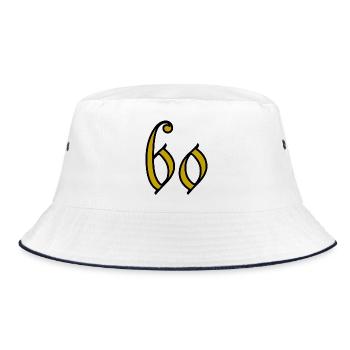 60. 60 JAHRE. 60. JAHRESTAG. 60. GEBURTSTAG. - Bucket Hat - Weiß/Navy - Vorne