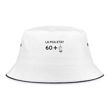 My age 61 - Bucket Hat - white/navy - Front
