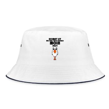 Sprüche Nordsee - Bucket Hat - Weiß/Navy - Vorne