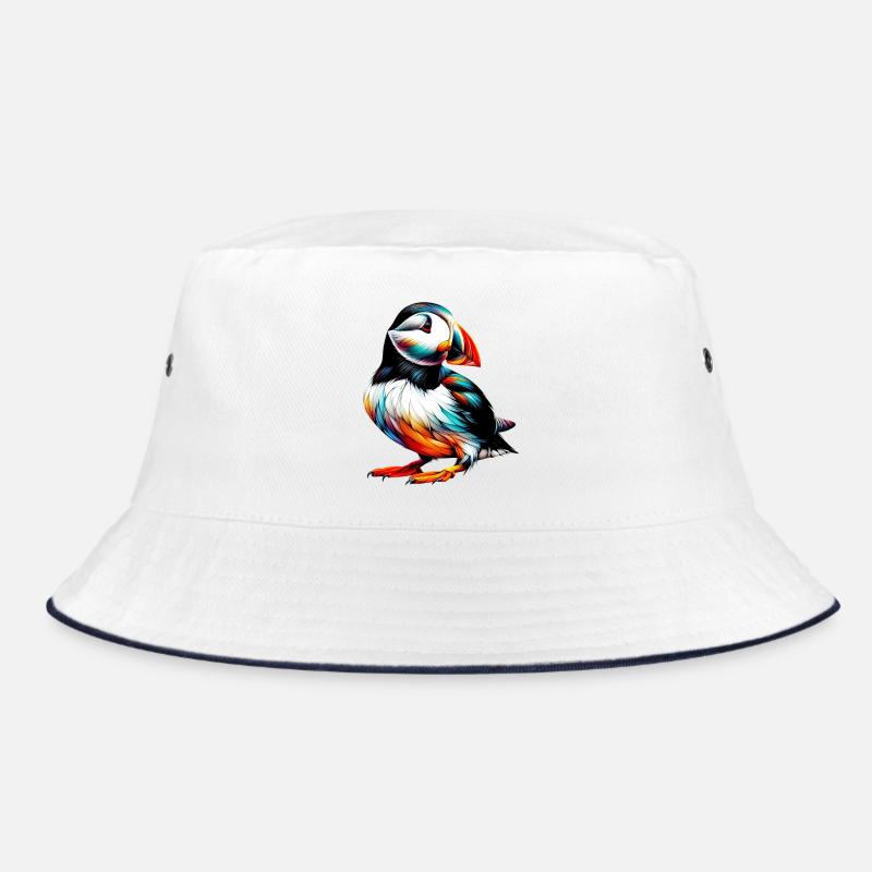 Papageitaucher - Bucket Hat - Weiß/Navy