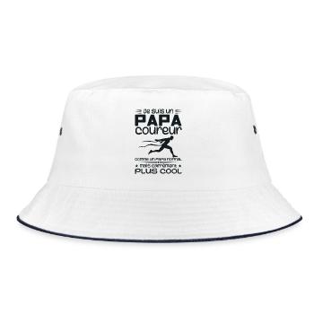 Ich bin ein Marathonläufer-Vater - Bucket Hat - Weiß/Navy - Vorne