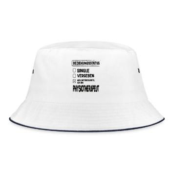 Physiotherapist Relationship Status Physiotherapy - Bucket Hat - white/navy - Front