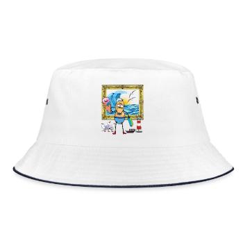 peanut funny ready for holiday bankruptcy home holidays - Bucket Hat - white/navy - Front