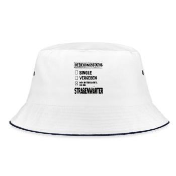 Road Maintenance Worker Relationship Status Road Maintenance Worker - Bucket Hat - white/navy - Front