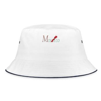 Élégance Patriotique au Design du Drapeau Marocain - Bob - blanc/marine - Devant