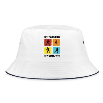 Best Badminton Dad - Bucket Hat - white/navy - Front