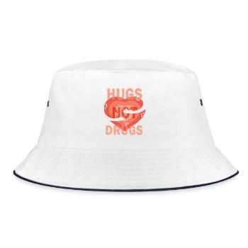 Umarmungen Statt Drogen - Bucket Hat - Weiß/Navy - Vorne