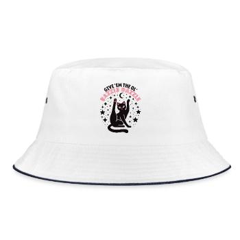 Funny cat: Give Them The Ol' Razzle Dazzle - Bucket Hat - white/navy - Front