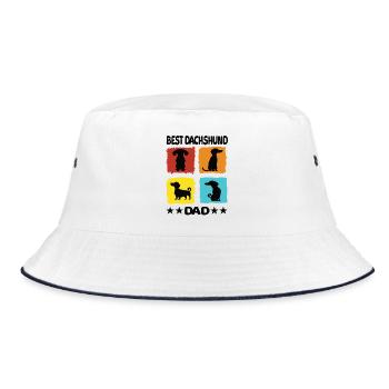 Best Dachshund Dad - Bucket Hat - white/navy - Front