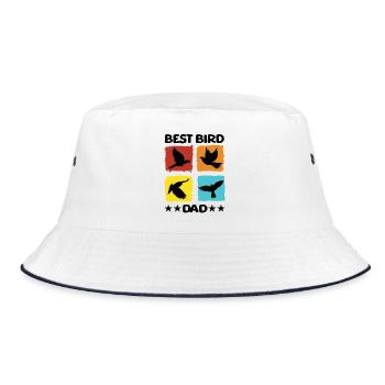 Best Bird Dad - Bucket Hat - Weiß/Navy - Vorne
