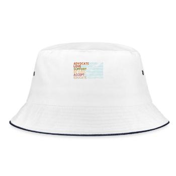 Advocate Love Support Accept Be Kind - Bucket Hat - white/navy - Front