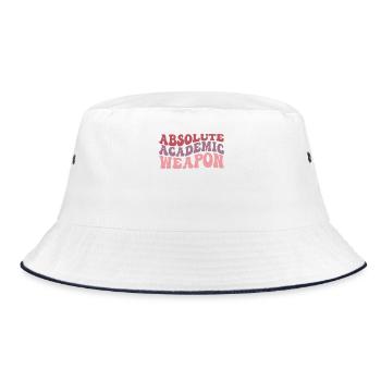 Student Absolute Academic Weapon - Bucket Hat - white/navy - Front