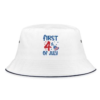 First 4th of July Independence Day America - Bucket Hat - white/navy - Front