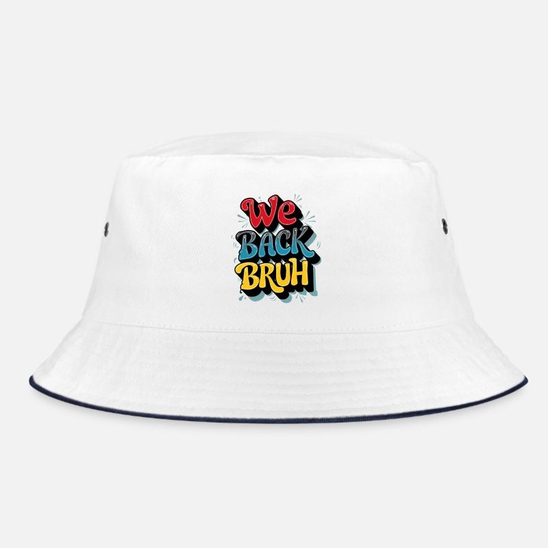 Cheerful Retro Text Design Bucket Hat
