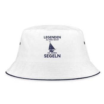 Legenden Altern Nicht Sie Gehen Segeln Geschenke - Bucket Hat - white/navy - Front