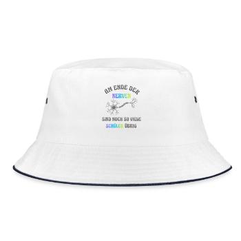 At the end of your nerves - Bucket Hat - white/navy - Front